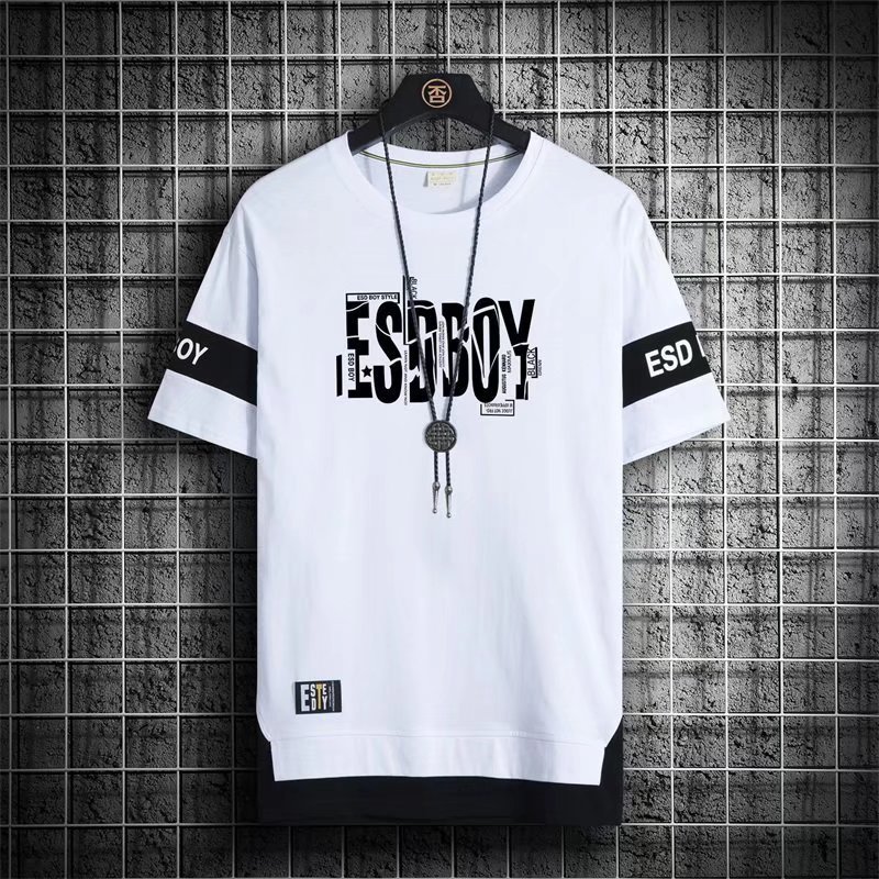 Wholesale Summer Men'S Plus Size Cartoon Letter Breathable Quick Drying Oversized T-Shirt Casual Tops Customized Pattern