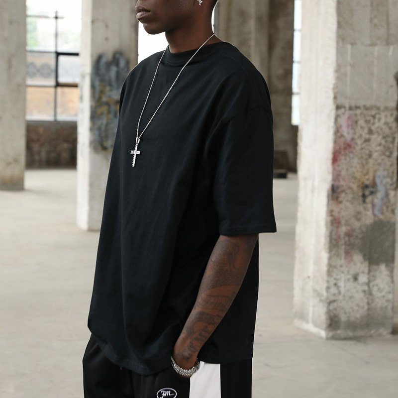 High Quality Cropped Boxy Fit Men's T-shirt Casual Oversized Tshirt Blank Custom T Shirt For Men