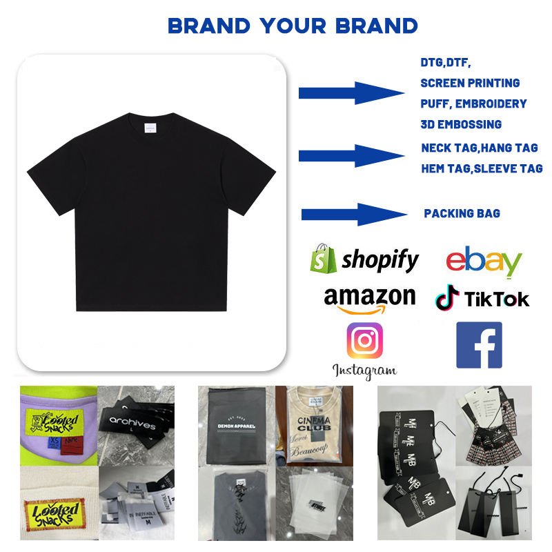 High Quality Cropped Boxy Fit Men's T-shirt Casual Oversized Tshirt Blank Custom T Shirt For Men