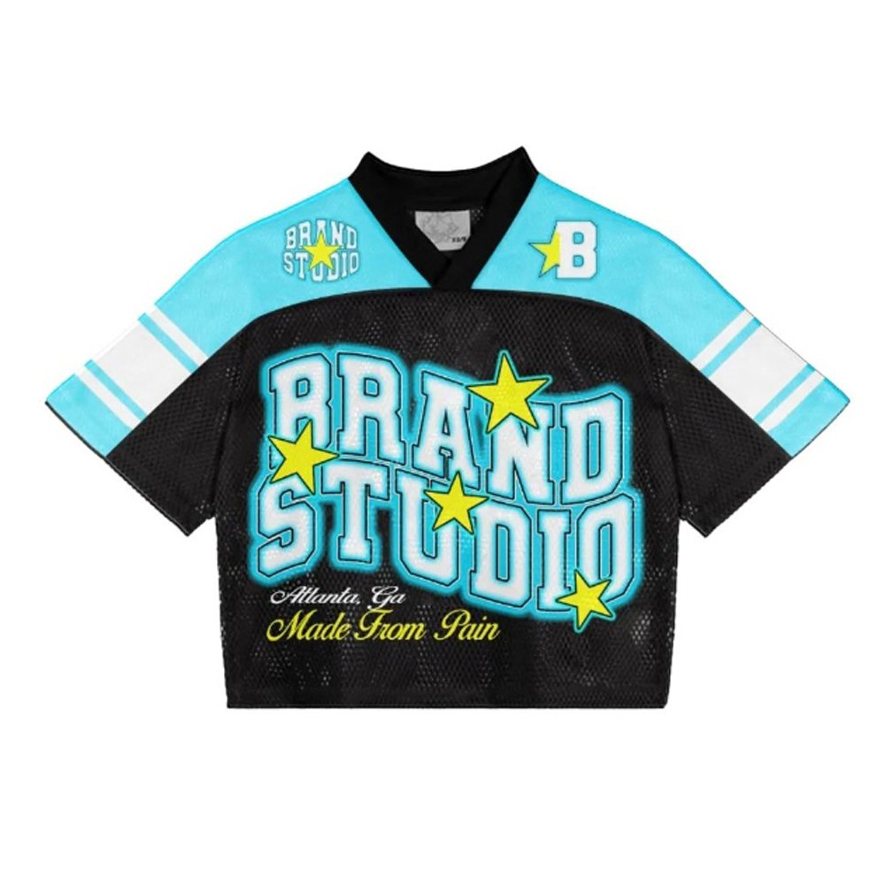 Custom men mesh applique embroidery patchwork quick dry shirt men's polyester digital print rugby boxy jersey net t-shirt