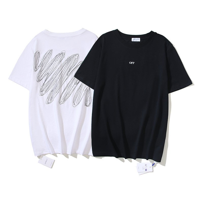 24 summer star with the same off short sleeve cotton double yarn round neck arrow digital print men's T-shirt