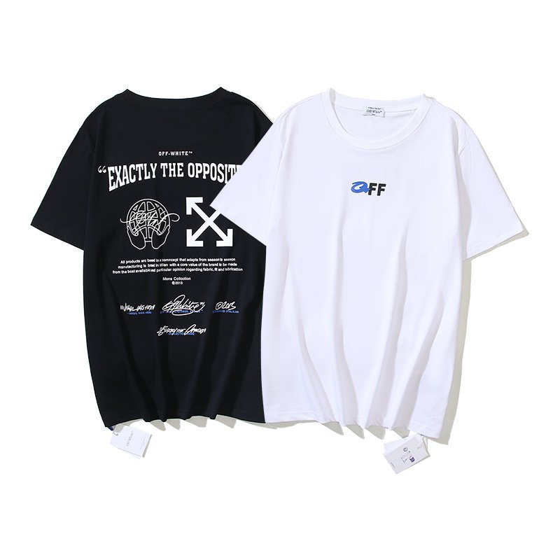24 summer star with the same off short sleeve cotton double yarn round neck arrow digital print men's T-shirt