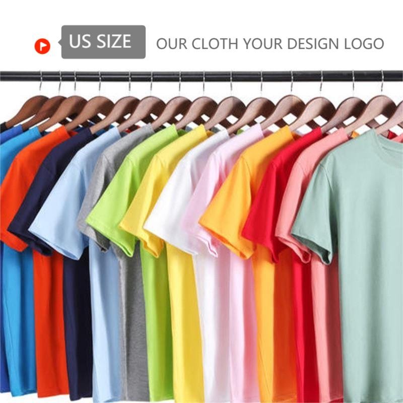 CT20 unisex cotton streetwear plain customized stock plus size oem men's o neck heat press for t-shirts european american size