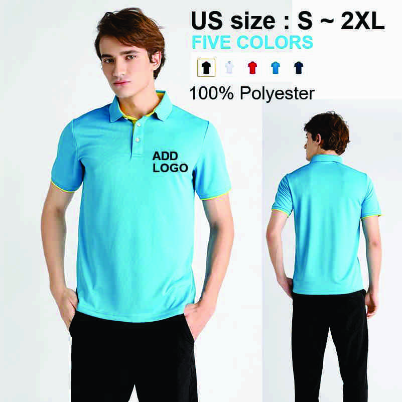 Men's High Quality 100% Cotton Golf Shirt Custom Logo Embroidery 3D Print Short Sleeve Summer Polo T-Shirt Solid Pattern