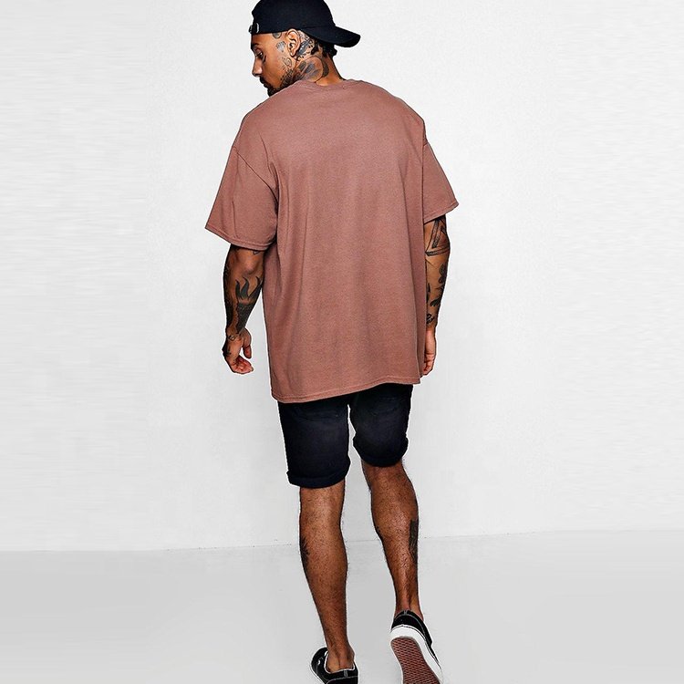 Wholesale Men's Drop Shoulder Plus Size Round Bottom Hip Hop Street Fashion Sports Outdoor Shirts T-shirts