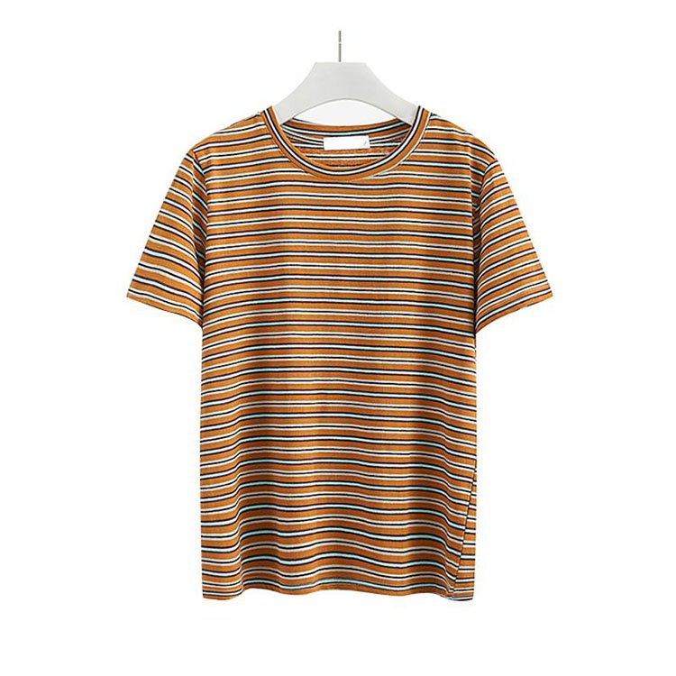 Hot Seller Hip Hop T-Shirts Custom Printing Plus Size Men's T-Shirts Vintage Striped T Shirt