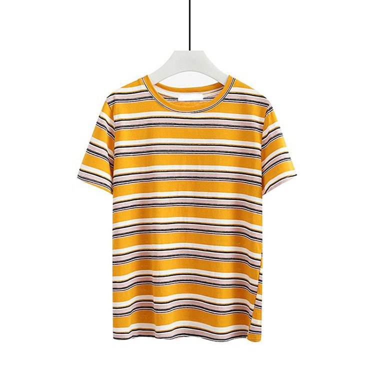 Hot Seller Hip Hop T-Shirts Custom Printing Plus Size Men's T-Shirts Vintage Striped T Shirt