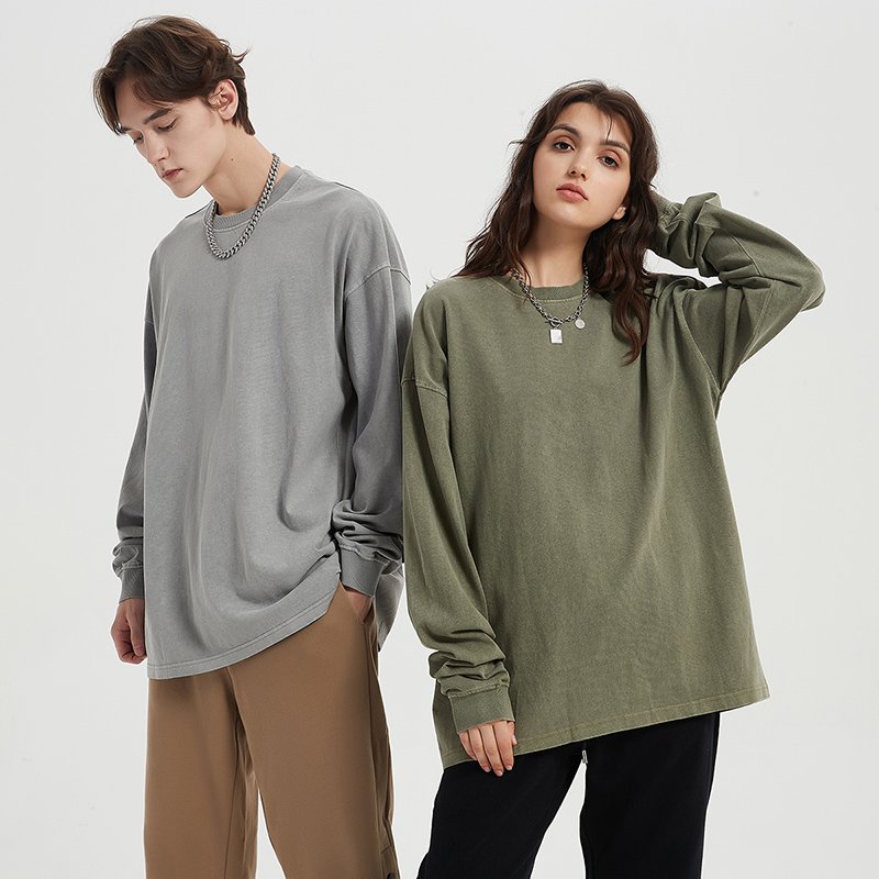 2022 Custom 310gsm Vintage Washed Heavy Thick 100% Cotton Blank Plain men's t-shirts Wholesale