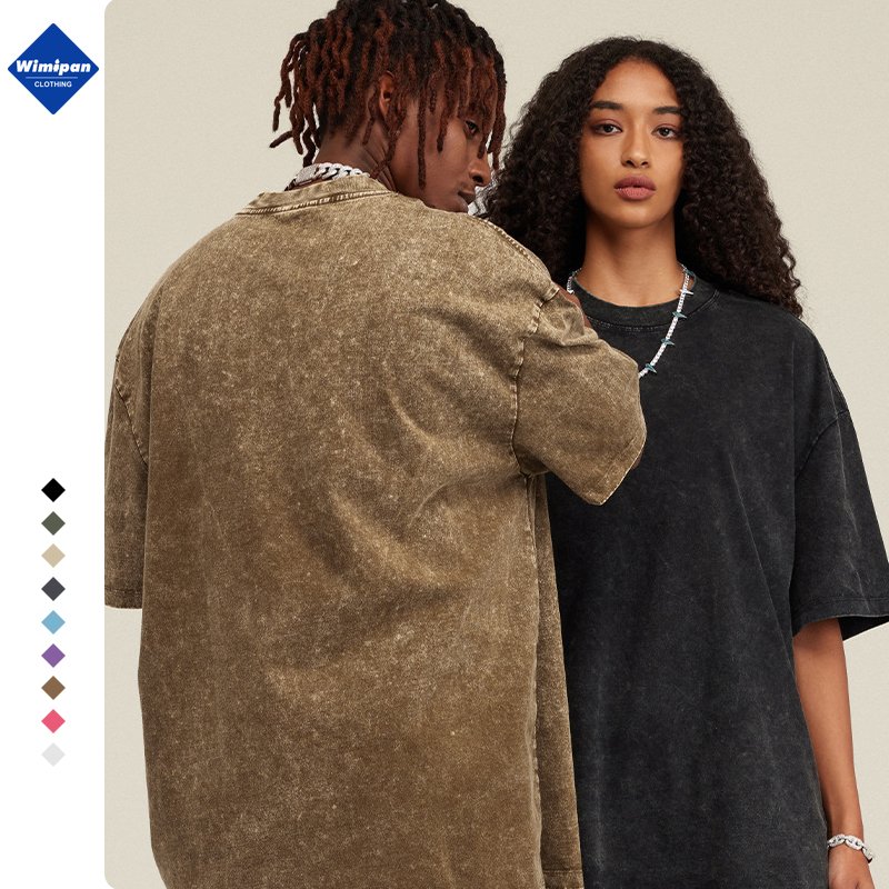Heavy Cotton Plain T Shirt OEM Unisex Oversized T-shirt Custom Acid Wash Vintage Men's T-shirts