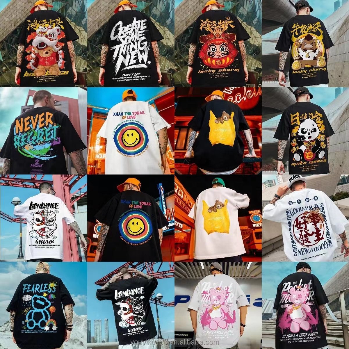 European size high-end design printed men's T-shirt Fashion printed men's T-shirt