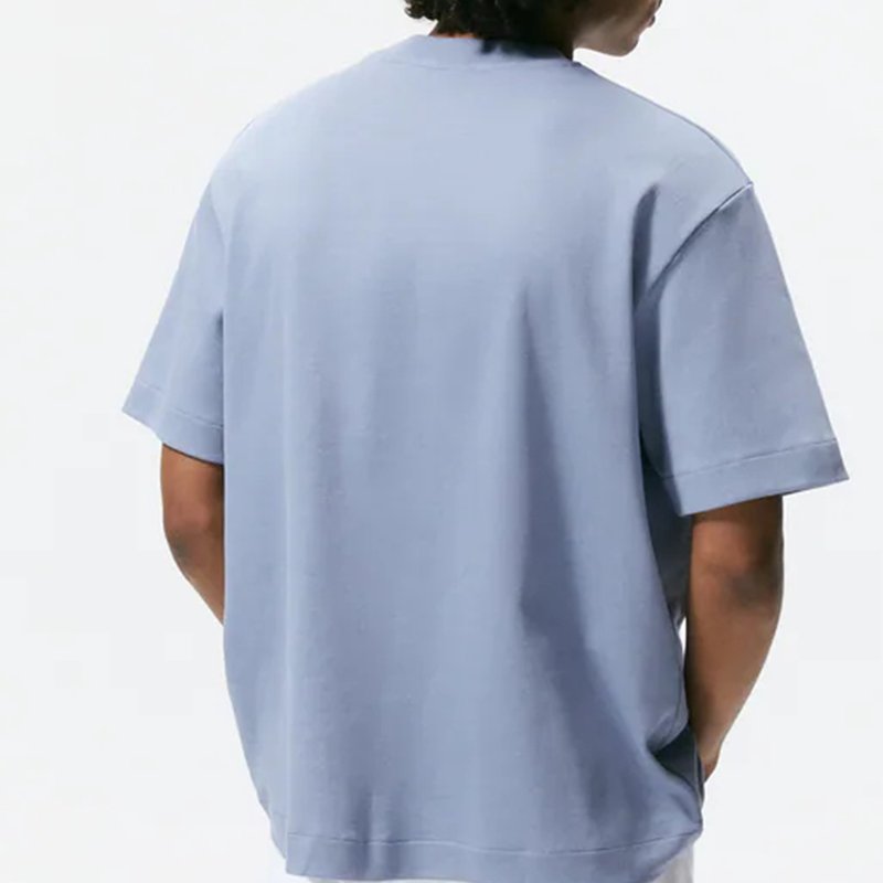 Men's Heavy Cotton T Shirt High Quality Custom Logo Desgin Blank Oversized Drop Shoulder Rib O-neck Tshirt For Men