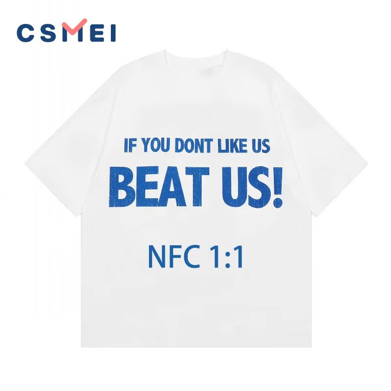 NFC scan High Quality 1:1 Star T-Shirts Men's Clothing Streetwear Custom Hell Tee Shirts 100% Cotton T Shirts for Men