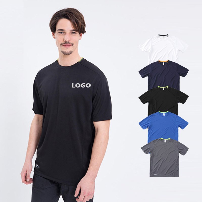 Wholesale Blank custom logo sublimation 100% polyester quick dry Running sport t shirt Gym Fitness tracksuits Men's T-Shirts