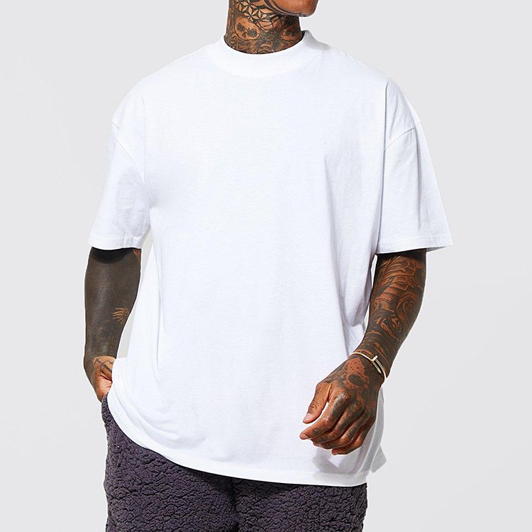 custom Logo desgin men's t shirt 100% cotton oversized t shirt heavyweight luxury quality drop shoulder black t shirt for men