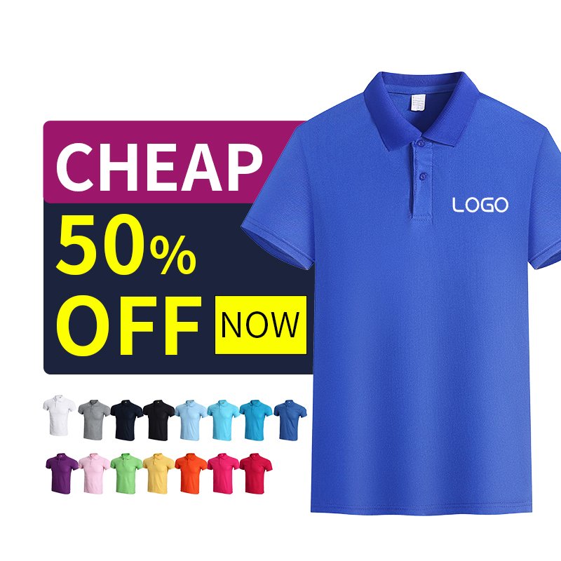 Blank Logo Custom Embroidery Printing Men's T Shirt Tshirt Cotton Plain Golf Polo Shirt