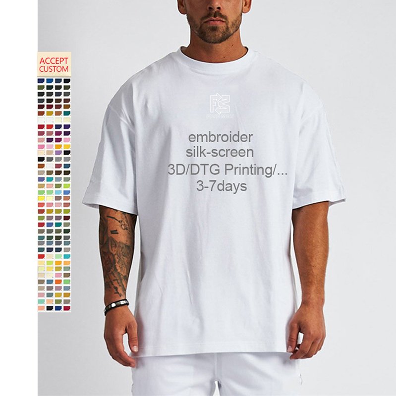 mens blank cotton tshirt loose drop shoulder design logo oversized custom t shirts
