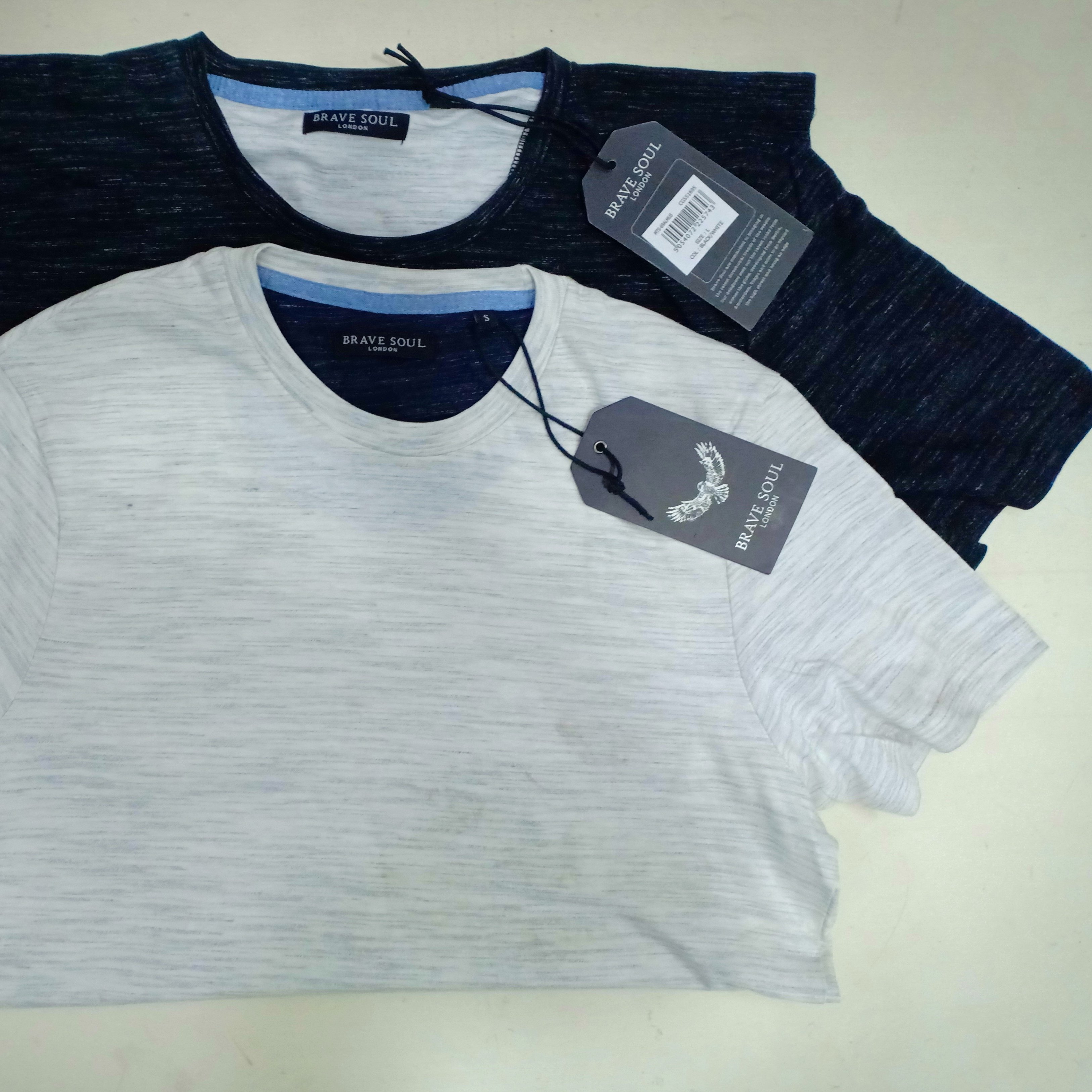 Premium Quality Men's Cotton T shirts Original Branded Labels Bangladeshi Stock Lot Surplus Regular Fit Round Neck T Shirts