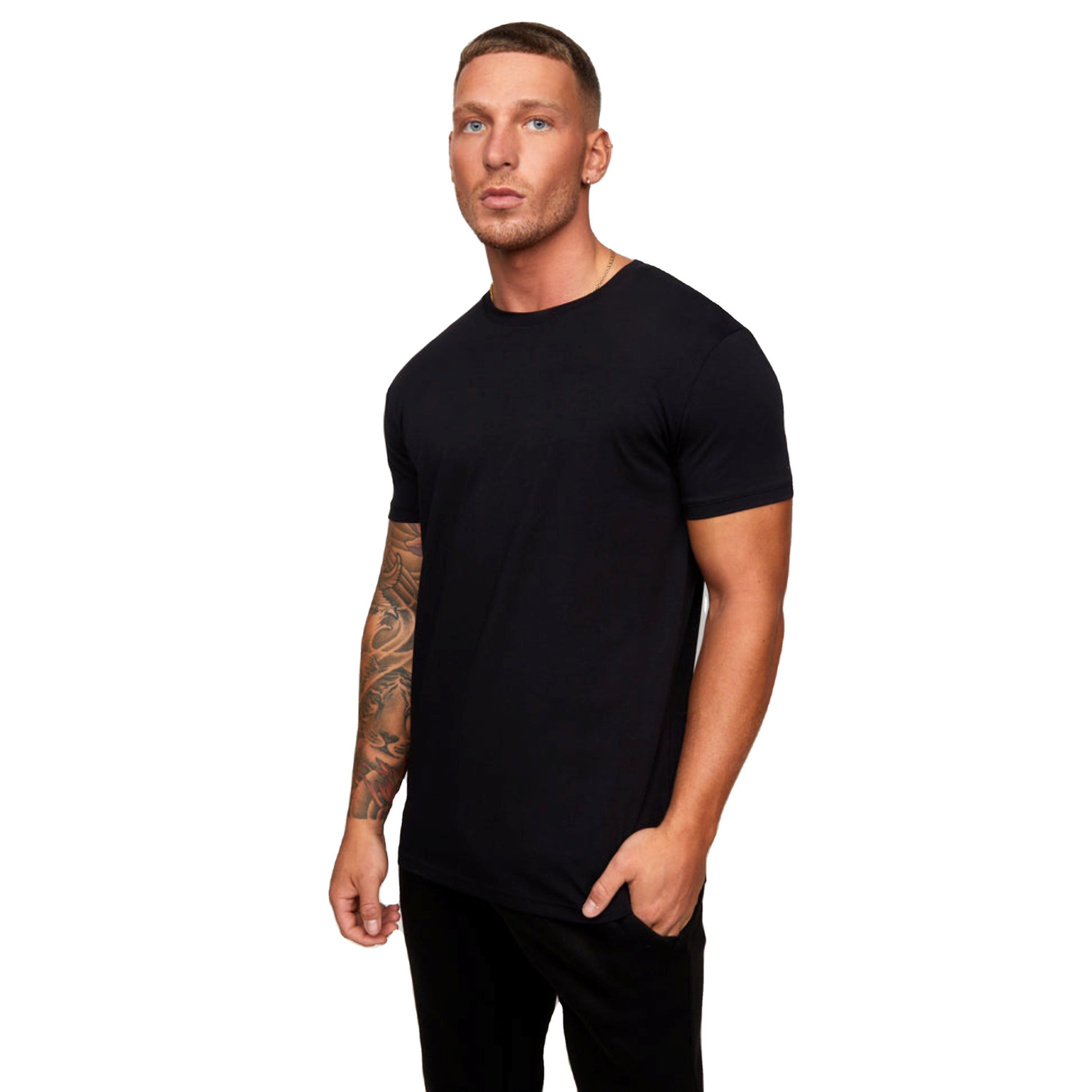 Wholesale Custom Printed Slim Fit T-Shirt - Cotton, Plain, Plus-Size Men's Tee