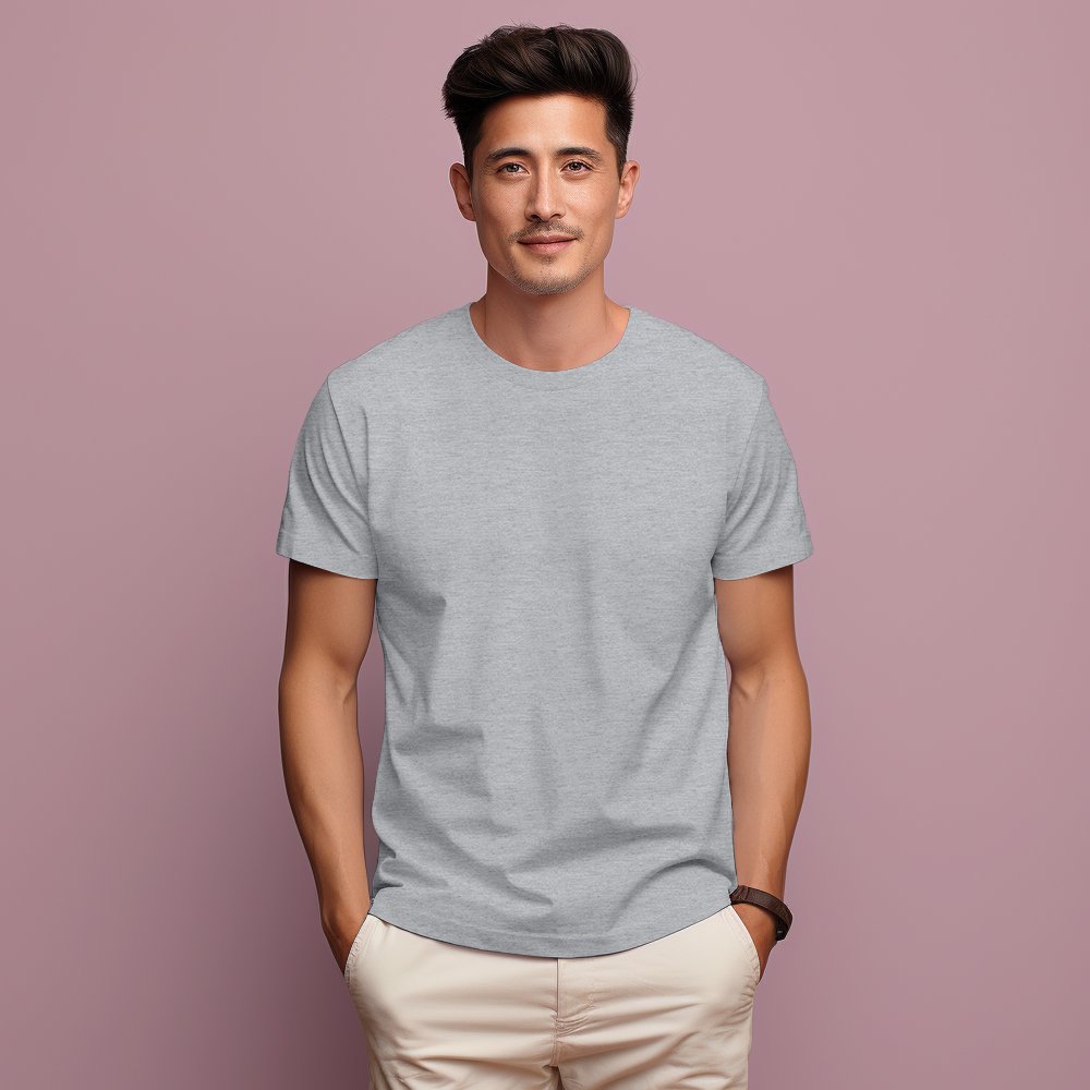 Men's Casual 100% Cotton T-Shirt O-Neck Large Plus Size Sports Wear for Active Lifestyle