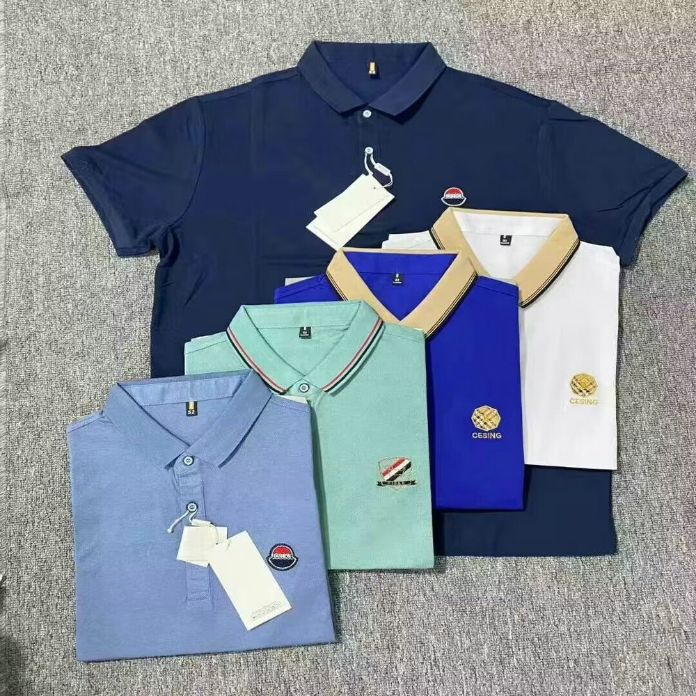 3.05 Dollar Model MXJ001 Short Sleeve Collar Tennis Shirt Work Athletic Striped Formal Men Oversize Polo T-Shirt With Colors