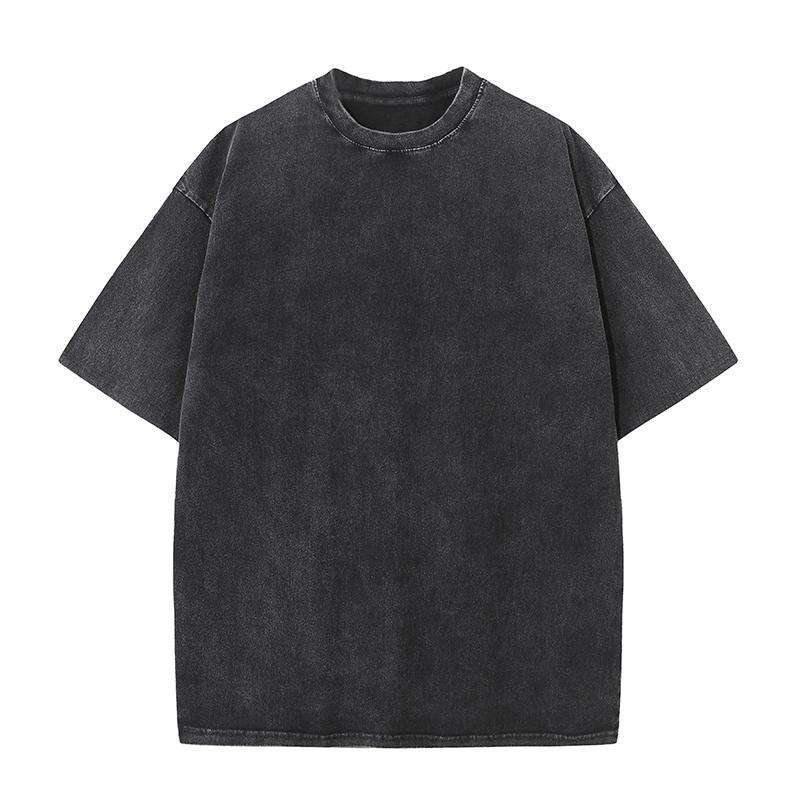 Hip Hop Streetwear T shirt Crew Neck Custom 100% Cotton Acid Wash Streetwear Graphic T shirts Vintage Oversized Men's T-shirts