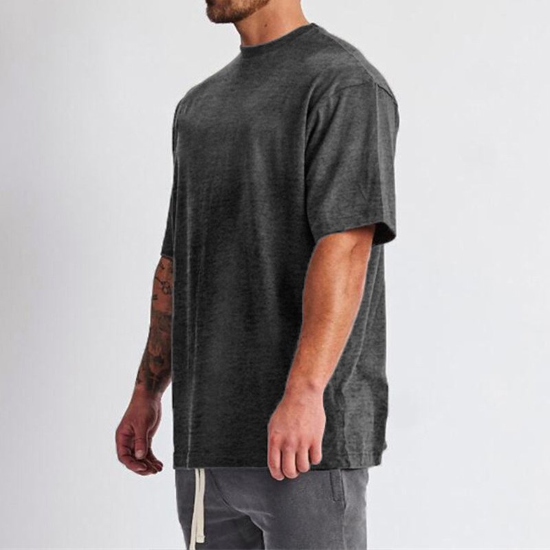 Men's 100% Cotton Oversized T Shirts Casual Loose Plus Sized Gym Fitness T Shirts Sport Tops For Custom Logo T Mashed Shirts