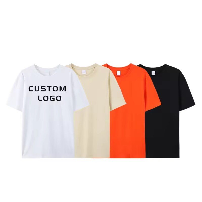 High Quality 230 Grams Heavy Weight Wholesale Custom Design Blank 100% Organic Cotton Plain Tshirts Men's T-shirts