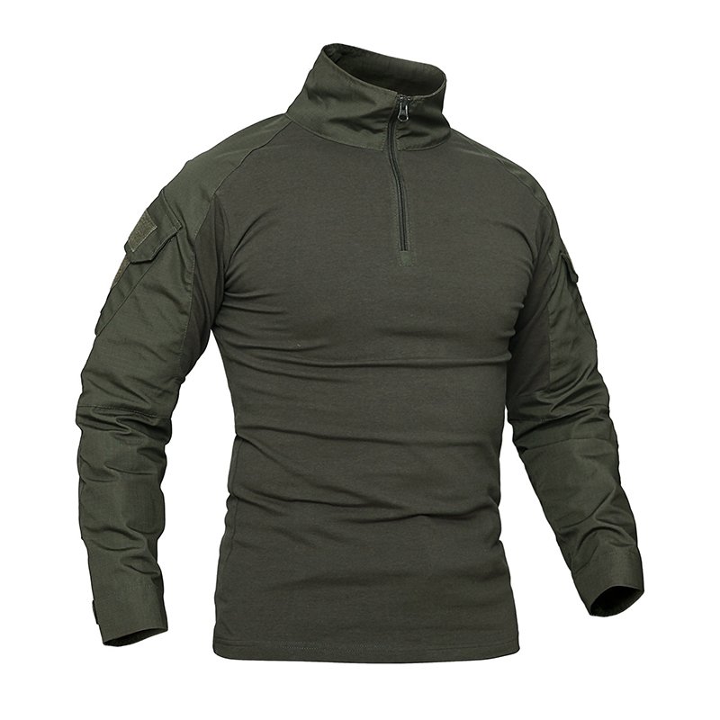 Stock Men's Tactical Frog Shirt Camouflage Long Sleeve Polo T shirt Uniform Set Outdoor Training Sport Tactical Shirt