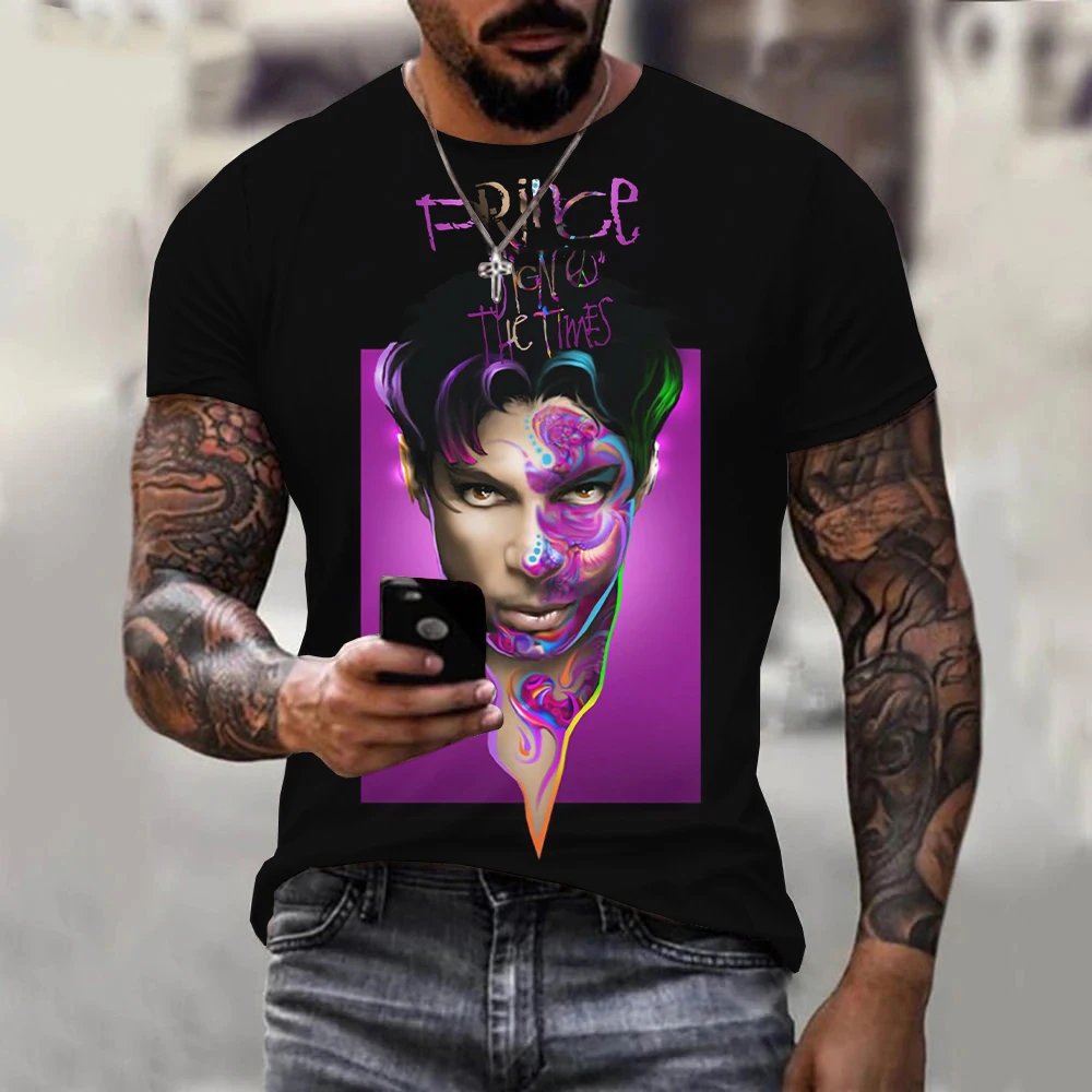 Retro Printed Men's T-Shirt Casual O-Neck Short Sleeves 100% Polyester Soft Quick Dry Leisure Sportswear Oversized Fit Digital
