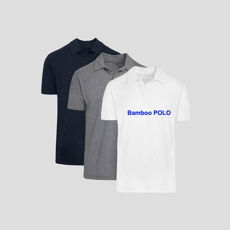 Men's Bamboo Polo T shirt made with breathable and soft bamboo viscose fabrics with printing logos and private tags
