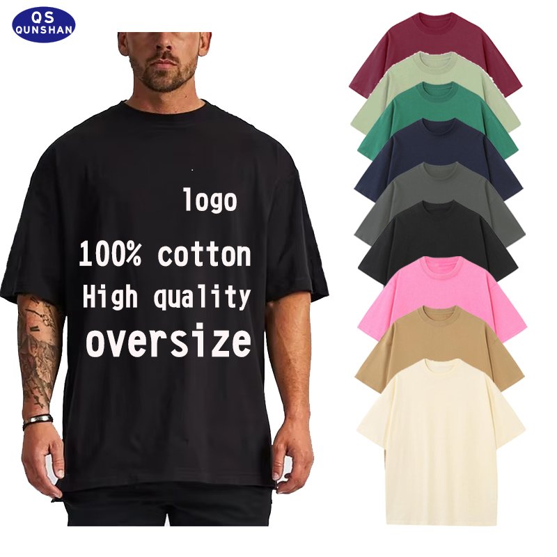 high quality Custom Screen Print t-shirt Heavyweight 230gsm 100% Cotton Plain Dtg Print heavyweight Men's T shirt Oversized