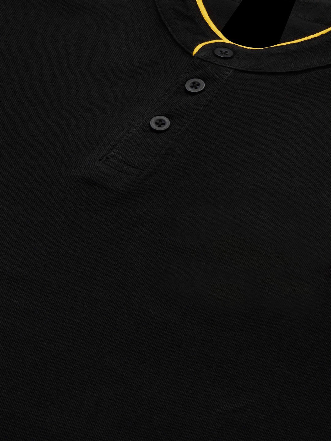 Custom High Quality Black Cotton Mandarin Collar men's t-shirts
