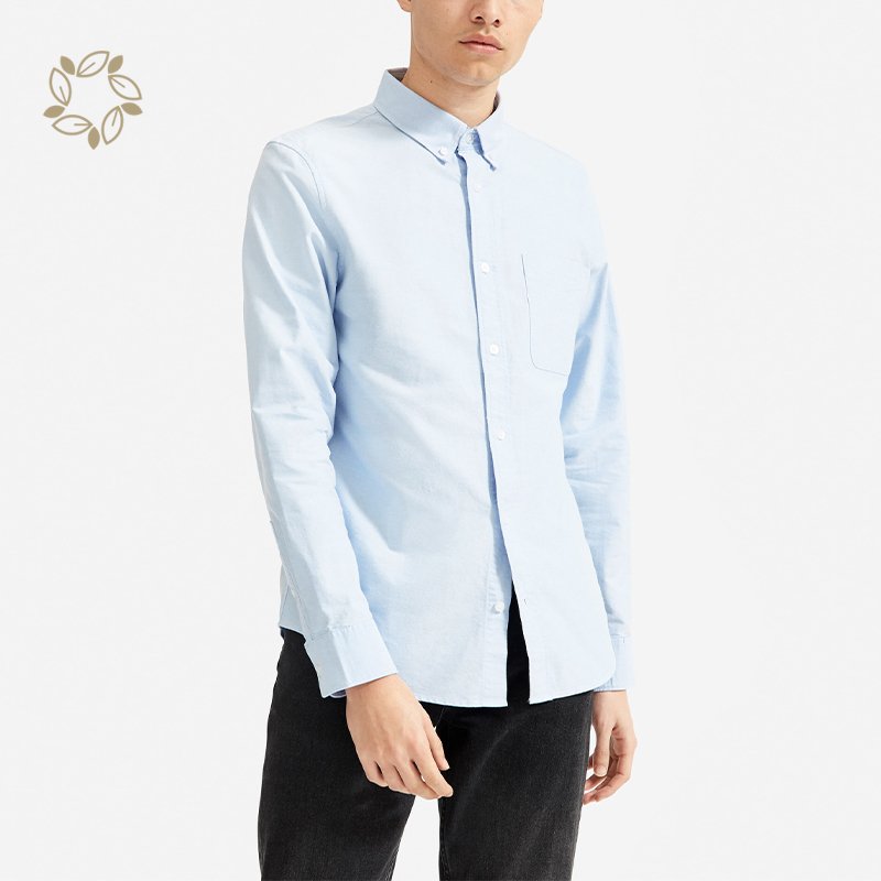 organic cotton oxford shirts sustainable shirts for men casual eco friendly mens long sleeve casual shirt men camisas