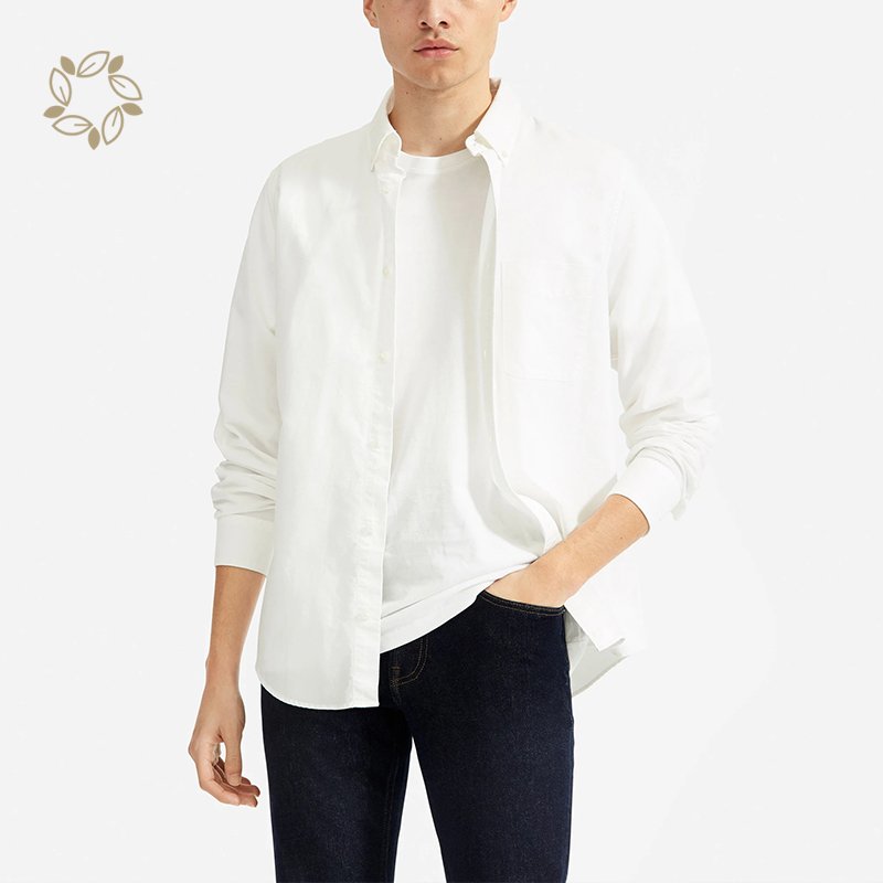 organic cotton oxford shirts sustainable shirts for men casual eco friendly mens long sleeve casual shirt men camisas