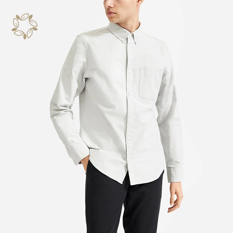 organic cotton oxford shirts sustainable shirts for men casual eco friendly mens long sleeve casual shirt men camisas