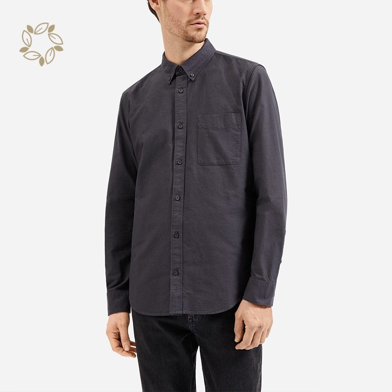 organic cotton oxford shirts sustainable shirts for men casual eco friendly mens long sleeve casual shirt men camisas