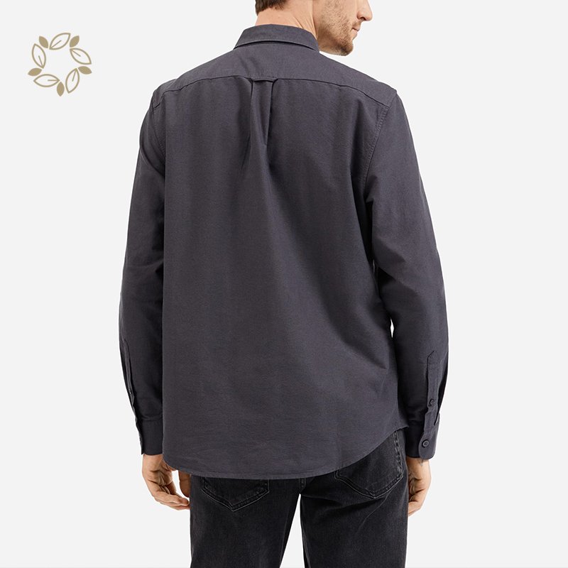 organic cotton oxford shirts sustainable shirts for men casual eco friendly mens long sleeve casual shirt men camisas