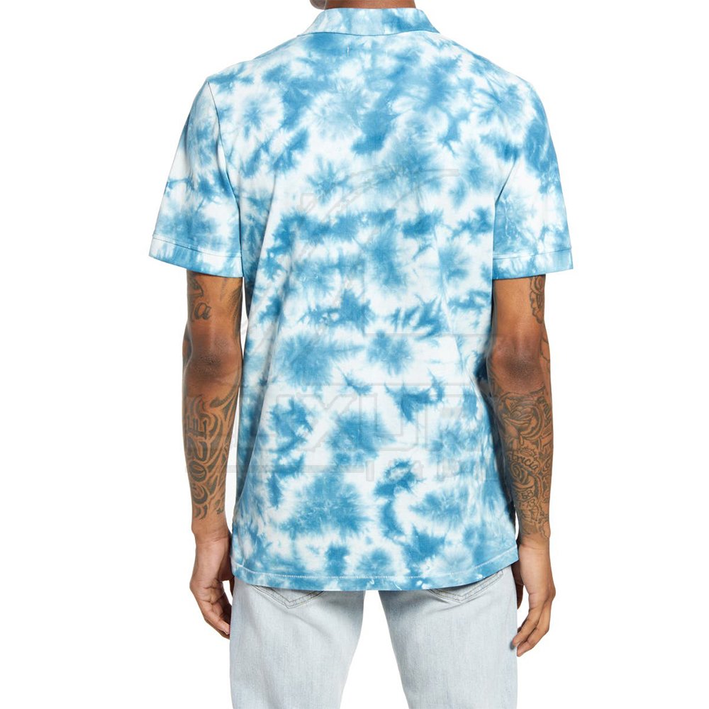 Tie Dye Printed Outdoor Fashion Wear Men Polo T-shirts Best Hot Selling Short Sleeve Polo T-shirts