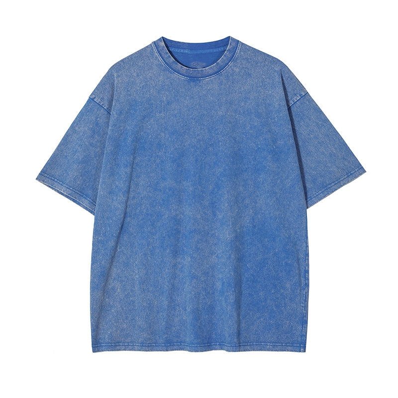 Wholesale Heavyweight Acid Wash Custom Logo Summer 100% Cotton Loose Blank Men's T-shirt