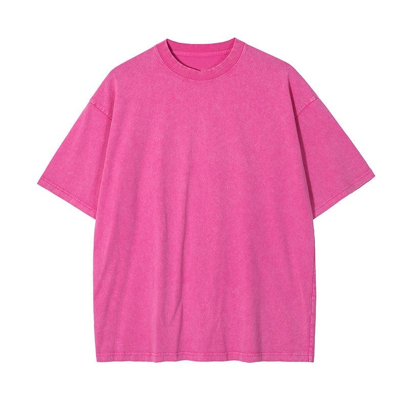 Wholesale Heavyweight Acid Wash Custom Logo Summer 100% Cotton Loose Blank Men's T-shirt