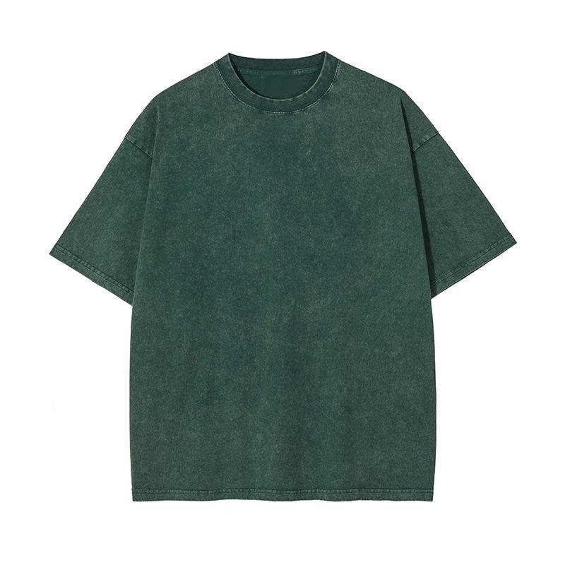 Wholesale Heavyweight Acid Wash Custom Logo Summer 100% Cotton Loose Blank Men's T-shirt