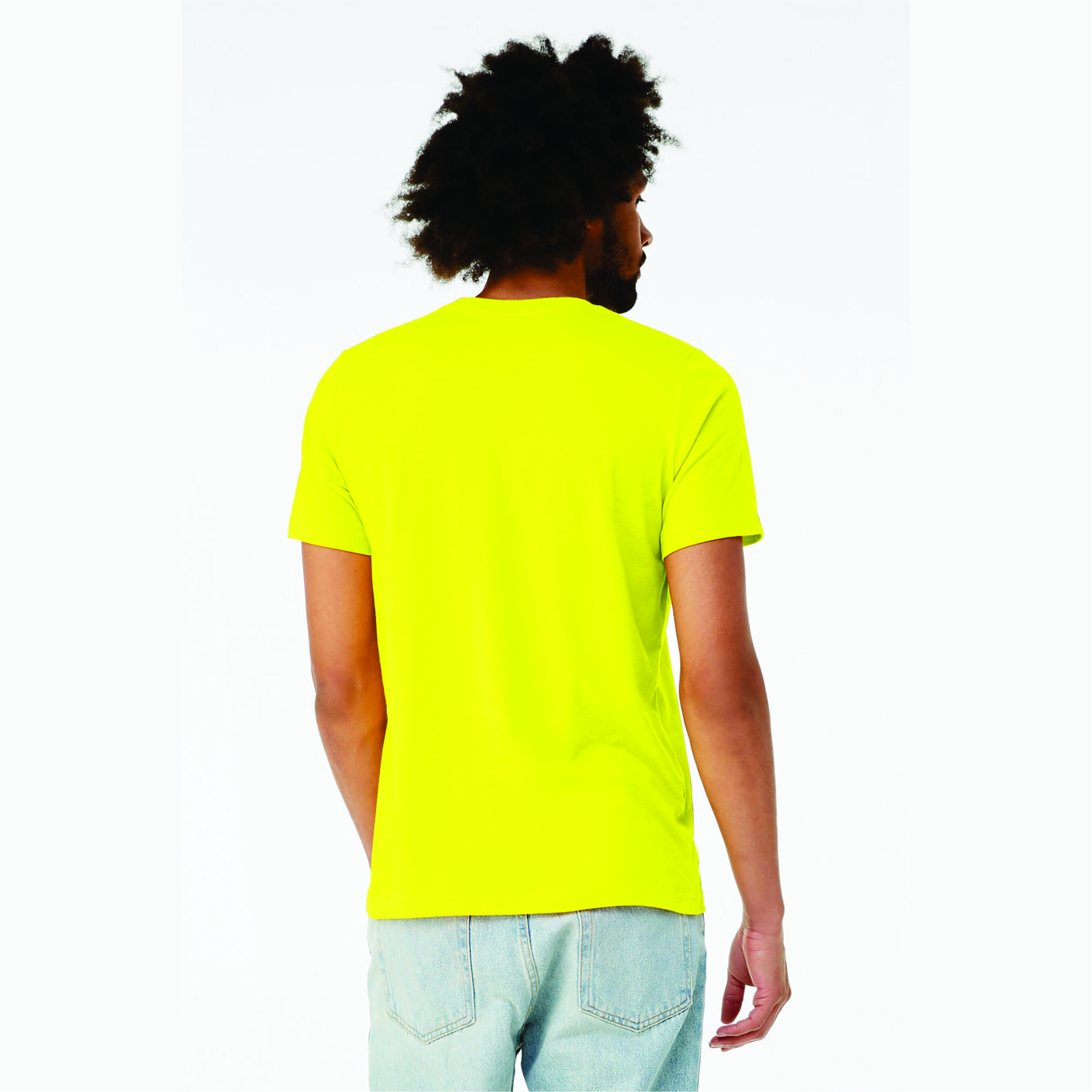 Neon Yellow Unisex CVC T-Shirt - 52% Airlume Combed Ring-Spun Cotton, 48% Poly, 4.2 oz, Short Sleeve