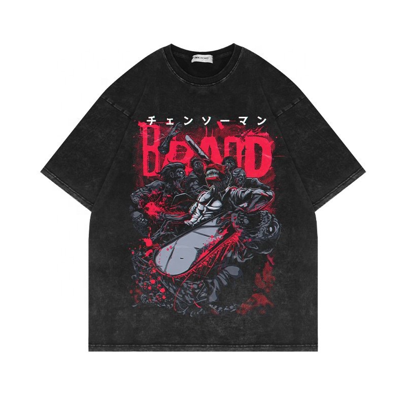 High Quality Vintage Drop Shoulder Funny Screen Printing Machine For T-Shirt Oversized Men's T-Shirts