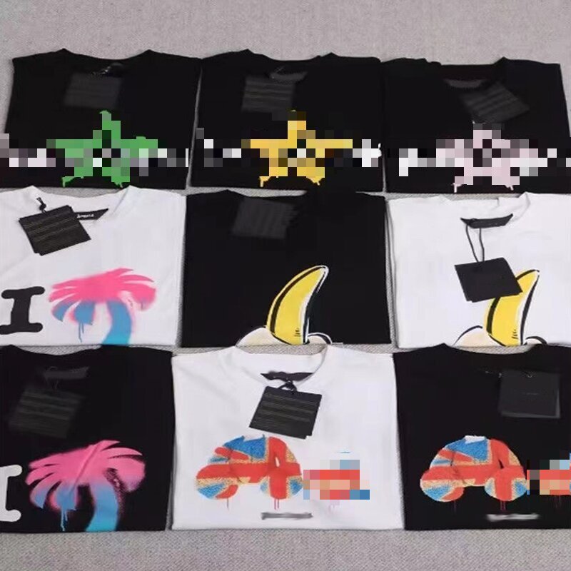 Top Quality Men Cotton Tshirts 100% Cotton Palm Print Customized Streetwear Designer Clothes Luxury Angels Men T-shirt