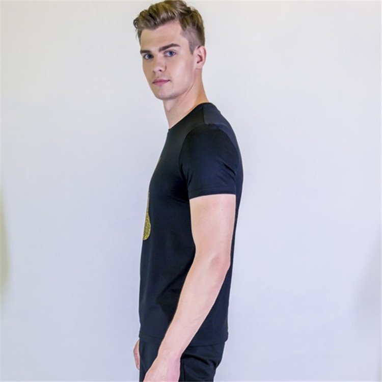 2023 summer network red handsome letters ironed drill personality short sleeve T-shirt men's brand personality fashion tshirt