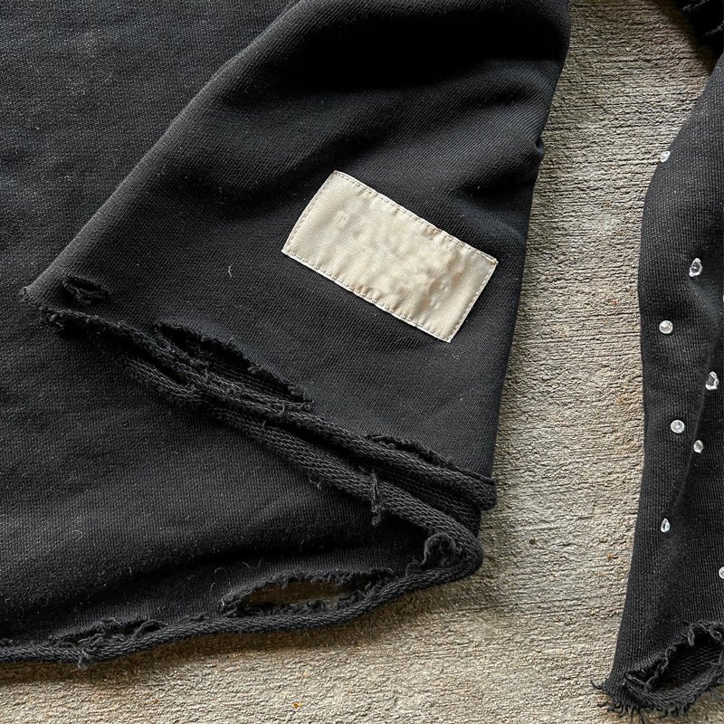 Custom embroidered patch T Shirt OverSize Boxy Double Layer Long Sleeve T-shirt Double black Layer Long Sleeve Mens T-shirt