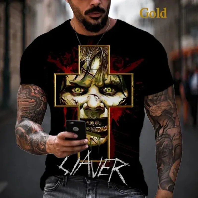 Men's Retro 3D Printed T-Shirt Summer O-Neck Hip-Hop Top Casual Fitted Quick Dry Soft Short Sleeves Digital Printing Oversized