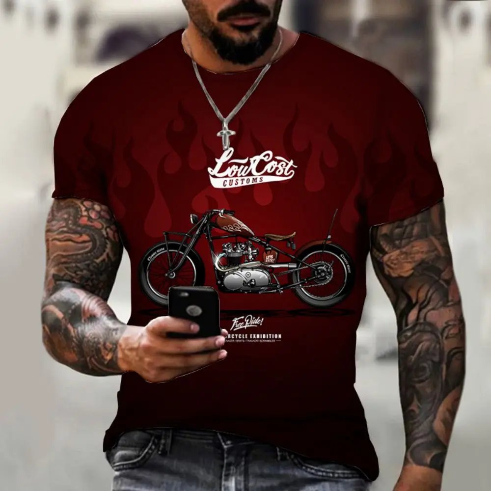 Men's Retro 3D Printed T-Shirt Summer O-Neck Hip-Hop Top Casual Fitted Quick Dry Soft Short Sleeves Digital Printing Oversized