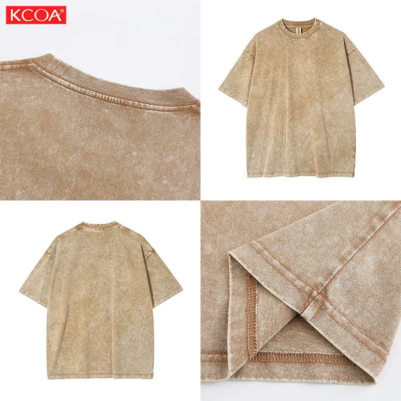 Wholesale 100%Cotton 250G Heavy Acid Washed T-Shirt Plus Size Men'S T-Shirts Short Sleeve Vintage Oversize Tshirt