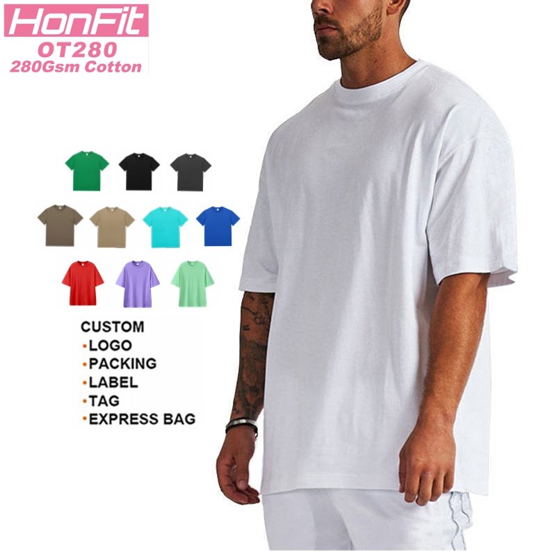 High Quality Customized Heavy Weight Oversized Tshirt Men Short Sleeve Blank 100% Cotton Casual T Shirt